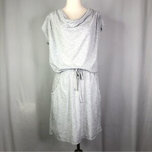 North Face Aurora jersey dress cowl neck cap sleeves elastic waist pockets M
